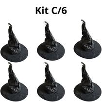 Kit C/6 Chapéu de Bruxa Mago Gandalf Retorcido Halloween