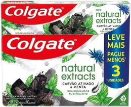 Kit c/ 6 Creme Dental Colgate Natural Extracts Carvao