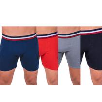 Kit C/6 Cueca Box Masculino Algodão Boxer Long Leg Antiassadura