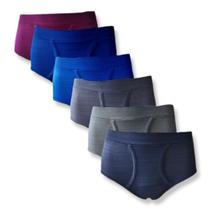 Kit c/ 6 Cueca Slip com Abertura em Helanca Brasling