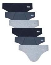 Kit C/6 Cueca Slip Lupo Masculina De Algodão 00515-089 Cor:Preta/Cinza/ChumboTamanho:P