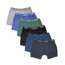 Kit c/ 6 Cuecas Boxer Lisa em Microfibra Dom Marco