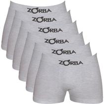 Kit c/ 6 Cuecas Zorba Boxer Seamless 781 Cinza