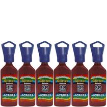 Kit C/6 Dimensional Glitter Rel 3D 205 Vermelho Acrilex 35ml
