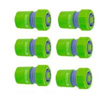 Kit C/6 Engate Rápido Mangueira Jardim 3/4 C/bloqueador