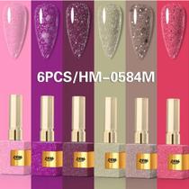 Kit C/6 esmalte em gel 15g colorido brilhante Zem