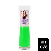 Kit c/6 Esmaltes Verde Neon Poliana Moça Song Park 8ml