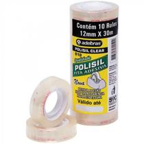 Kit c/ 6 Fita Adelbras adesiva transparente 12mmx30m