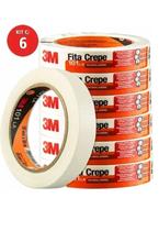 Kit C/ 6 Fita Crepe Uso Geral 101LA 18mm x 50 metros 3m