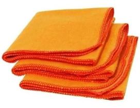Kit c/ 6 Flanela Ouro Laranja Pano De Limpeza 28cm X 38cm