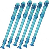 Kit C/6 Flauta Doce Yamaha Soprano Germanica Yrs20 Gb Azul