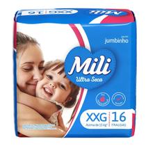 Kit c/ 6 Fralda Descartavel Jumbinho Mili XXG Pacote 16