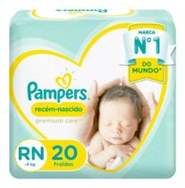 Kit c/ 6 Fraldas RN Premium Care 20 Unidades Pampers