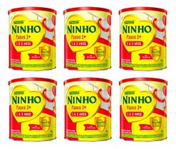 Kit C/6 Leite Ninho Fases 1+ 400g Formula Infantil Lata