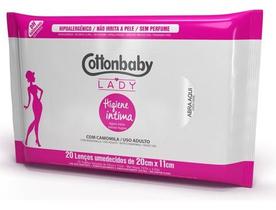 Kit c/ 6 Lenco Umedecido Higiene Intima Cottonbaby Lady