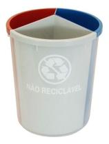 Kit C/ 6 Lixeira Mix Plástico 3 Divisões P/ Coleta Seletiva Kit C/ 6 Lixeira Mix Plástico 3 Divisões P/ Coleta Seletiva