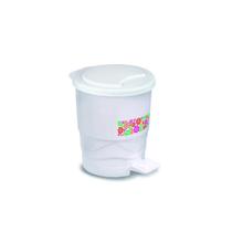 Kit C/6 Lixeiras com pedal 15 Litros Branca Polipropileno