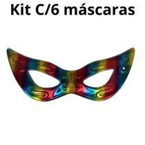 Kit C/6 Máscaras Gigante Carnaval Multicolor 73CM Carnaval