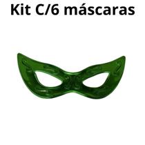 Kit C/6 Máscaras Gigante Carnaval Verde 73CM Carnaval