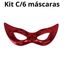 Kit C/6 Máscaras Gigante Carnaval Vermelho 73CM Carnaval
