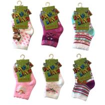 Kit c/ 6 Meia Antiderrapante Bebê Menina Bruna Lian