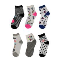 Kit c/ 6 Meia Feminina Adulto Com Desenhos Bruna Lian Kit c/ 6 Meia Feminina Adulto Com Desenhos Bruna Lian