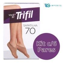 Kit C/ 6 Meia Sapatilha Invisível Cavada Fio 70 Trifil nude Kit C/ 6 Meia Sapatilha Invisível Cavada Fio 70 Trifil nude