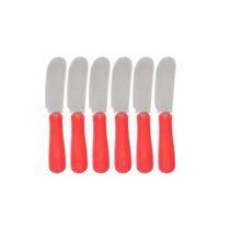 KIT C/6 MINI ESPÁTULAS P/ PATÊ E MANTEIGA INOX - Vermelho - unygift KIT C/6 MINI ESPÁTULAS P/ PATÊ E MANTEIGA INOX - Vermelho - unygift
