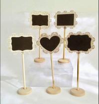 Kit C/6 Mini Lousa Com Base Em Pé Para Decoração De Festa