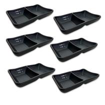 Kit C/6 Molheira Bipartida Preta Melamina Japonesa 30Ml Kit C/6 Molheira Bipartida Preta Melamina Japonesa 30Ml