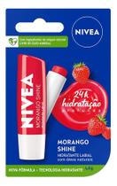 Kit c/ 6 Nivea shine protetor labial morango blister 4,8g