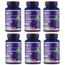 Kit c/ 6 óleo de semente de uva resveratrol 60 cáps muwiz