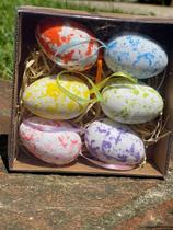 Kit C/ 6 Ovos Machados 6cm Kit C/ 6 Ovos Machados 6cm