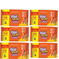 kit C/6 pacotes de Lenços Umidecido Piquitucho Hidrate cada pacote com 140 folhas