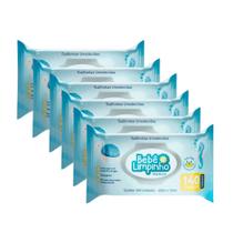 Kit c/ 6 Pacotes Lenço Toalhas Umedecidas Aloe Vera Bebê Limpinho Premium Pacote 140 Unidades Kit c/ 6 Pacotes Lenço Toalhas Umedecidas Aloe Vera Bebê Limpinho Premium Pacote 140 Unidades
