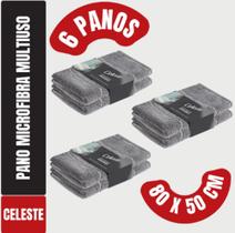 Kit C/ 6 Panos Mega Panão Em Microfibra Chão Multiuso - Tipo Toalha - Vidros