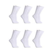 Kit C/6 Pares de Meias Sociais Microfibra - Branco