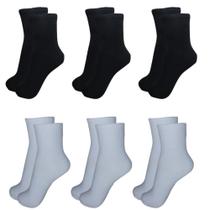 Kit C/6 Pares Meias Lisa Cano Longo Algodão Adulto Masculina Unissex Esportiva Casual 40-46