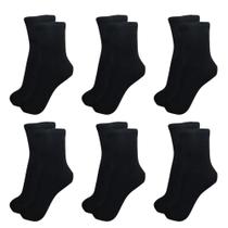 Kit C/6 Pares Meias Lisa Cano Longo Algodão Adulto Masculina Unissex Esportiva Casual 40-46