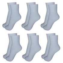 Kit C/6 Pares Meias Lisa Cano Longo Algodão Adulto Masculina Unissex Esportiva Casual 40-46