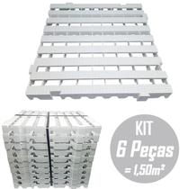 Kit c/ 6 Pçs - Pallet Plástico Estrado 4,5 x 50x50 Branco - Pallets