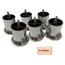 Kit C/ 6 Pé De Sofá Rack Comoda 6cm Cromado Pézinho Sapata Kit C/ 6 Pé De Sofá Rack Comoda 6cm Cromado Pézinho Sapata