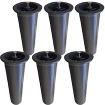 Kit C/ 6 Peças - Pe Para Armário Daca De 14cm Preto Kit C/ 6 Peças - Pe Para Armário Daca De 14cm Preto