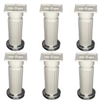 Kit C/ 6 Peças - Pe Para Armario França 14 a 17cm Branco