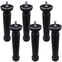 Kit C/ 6 Peças - Pe Para Armario Torre De 20 a 24cm Preto Kit C/ 6 Peças - Pe Para Armario Torre De 20 a 24cm Preto
