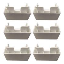 Kit C/ 6 Peças - Pé Para Para Guarda Roupa Comoda De 5cm Branco