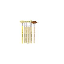 Kit c/ 6 Pinceis Pitua Pincel Leque para Pintura Castelo