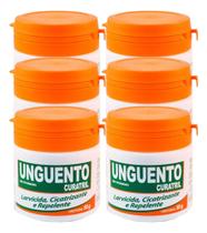 Kit c/6 Pomada Unguento Cicatrizante Cães Larvicida 50g