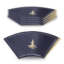 Kit C/ 6 Prato Leque Sushi e Sashimi Tray Preto Servir