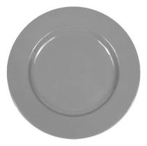 Kit c/ 6 Pratos Em Melamina Cinza 25,5cm Buffet Restaurante Kit c/ 6 Pratos Em Melamina Cinza 25,5cm Buffet Restaurante